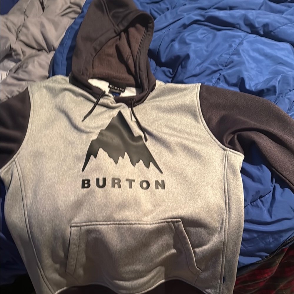 Burton Gray and Black Men's Hoodie